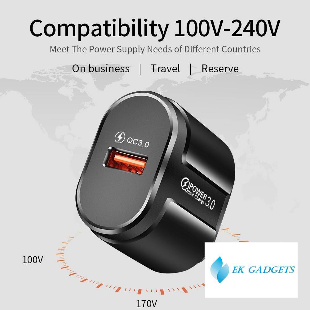 Quick Charge 3.0 USB US EU Charger Universal Mobile Phone Charger Wall Fast Charging Adapter For iPhone Samsung Xiaomi